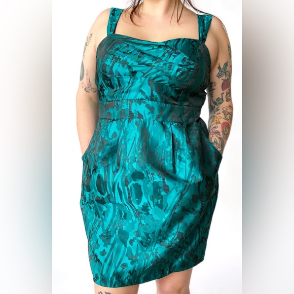 torrid Dresses & Skirts - Torrid Teal and Black Patterned Party Dress